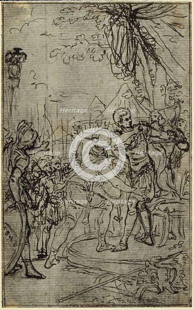 Study for an illustration in Tacitus "Tibère, ou Les Six Premiers Livres des Annales" B..., c. 1768. Creator: Hubert Francois Gravelot.