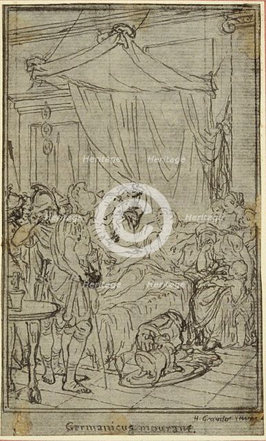 Study for an illustration in Tacitus "Tibère, ou Les Six Premiers Livres des Annales" B..., c. 1768. Creator: Hubert Francois Gravelot.
