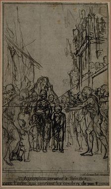 Study for an illustration in Tacitus "Tibère, ou Les Six Premiers Livres des Annales"..., c. 1768. Creator: Hubert Francois Gravelot