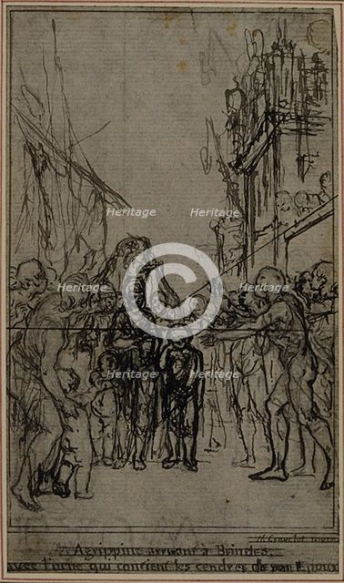 Study for an illustration in Tacitus "Tibère, ou Les Six Premiers Livres des Annales"..., c. 1768. Creator: Hubert Francois Gravelot.