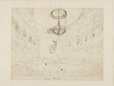 Study for Astley's Theatre (recto); Study for Crystal Chadeliers in Astley's Amphiteatre..., c. 1808 Creator: Augustus Charles Pugin