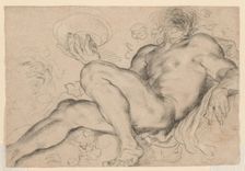 Study for Bacchus or Silenus, c.1664. Creator: Domenico Maria Canuti