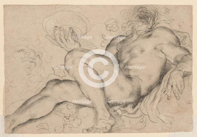 Study for Bacchus or Silenus, c.1664. Creator: Domenico Maria Canuti.