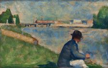 Study for "Bathers at Asnières", c. 1883-1884. Creator: Georges Seurat (French, 1859-1891)