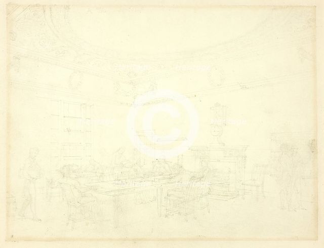 Study for Board of Trade, from Microcosm of London, c. 1809. Creator: Augustus Charles Pugin.