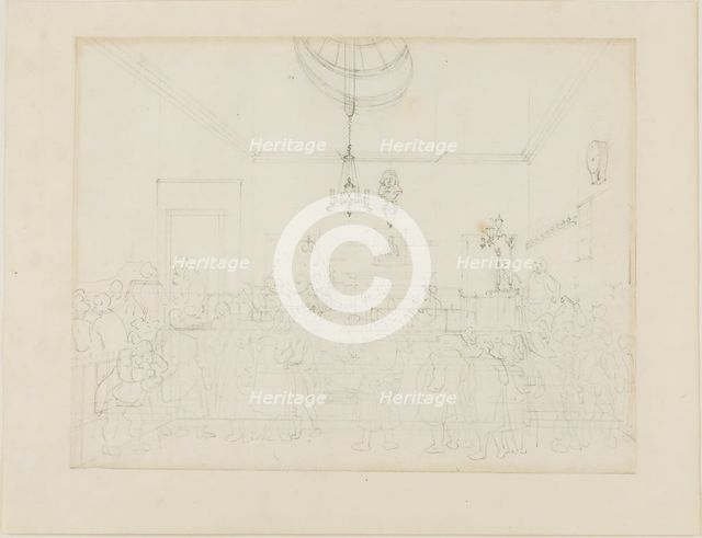 Study for Bow Street Office, from Microcosm of London, c. 1808. Creator: Augustus Charles Pugin.