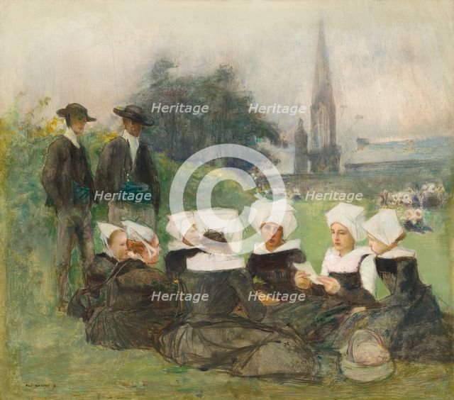 Study for "Breton Women at a Pardon", c. 1887. Creator: Pascal Adolphe Jean Dagnan-Bouveret.
