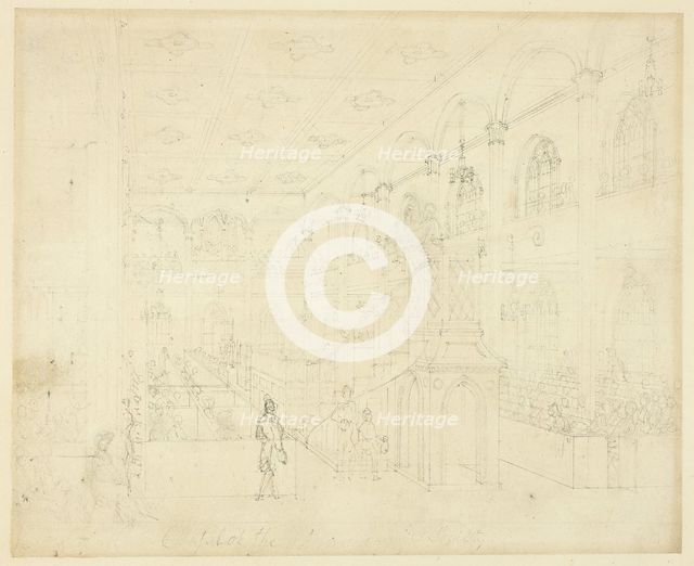 Study for Chapel of the Philanthropic Society, from Microcosm of London, c. 1809. Creator: Augustus Charles Pugin.
