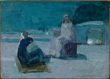 Study for Christ and Nicodemus on a Rooftop, ca. 1923. Creator: Henry Ossawa Tanner