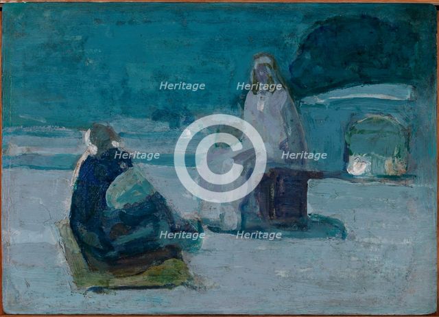 Study for Christ and Nicodemus on a Rooftop, ca. 1923. Creator: Henry Ossawa Tanner.