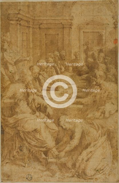 Study for Christ and the Magdalene in the House of Simon, 1564/72. Creator: Unknown.