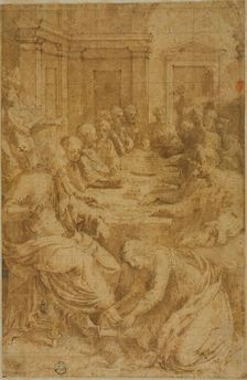 Study for Christ and the Magdalene in the House of Simon, 1564/72. Creator: Unknown