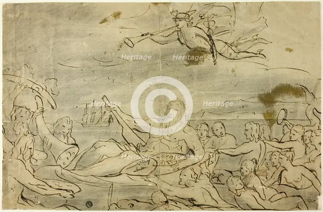 Study for Commerce or the Triumph of the Thames, 1767/80. Creator: James Barry.