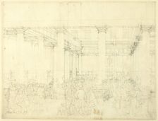 Study for Corn Exchange, Mark Lane, from Microcosm of London, c. 1808. Creator: Augustus Charles Pugin