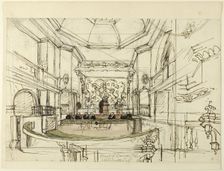Study for Court of Common Pleas, Westminster Hall, from Microcosm of London, 1807. Creator: Augustus Charles Pugin