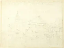 Study for Covent Garden Market, Westminster Election, from Microcosm of London, c. 1808. Creator: Augustus Charles Pugin