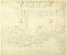 Study for Debating Society in Piccadilly, from Microcosm of London, c. 1808. Creator: Augustus Charles Pugin