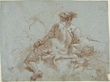 Study for Detail: The Goddess Diana, 1750-59. Creator: Giovanni Battista Tiepolo