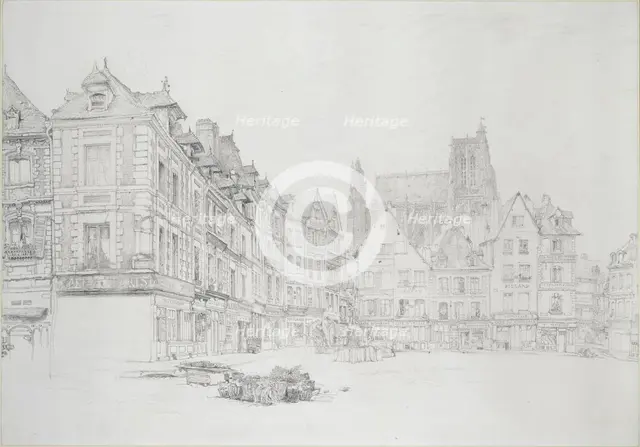 Study for Detail of the Market-Place, Abbeville, September - October 1868. Artist: John Ruskin.