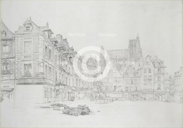 Study for Detail of the Market-Place, Abbeville, September - October 1868. Artist: John Ruskin.