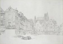 Study for Detail of the Market-Place, Abbeville, September - October 1868. Artist: John Ruskin