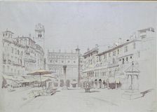 Study for Detail of the Piazza delle Erbe, Verona, 19 May 1841. Artist: John Ruskin