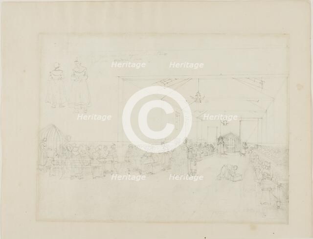 Study for Dining Hall, Asylum, c. 1808. Creator: Augustus Charles Pugin.