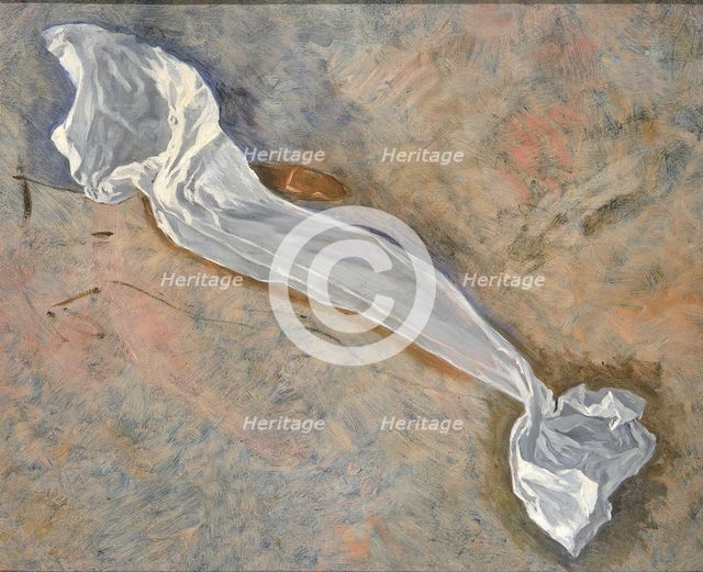 Study for Drapery of "Pursuit of the Ideal", 1891. Creator: Kenyon Cox.