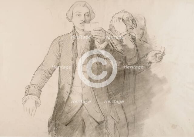 Study for "Drawing for the Militia", 1849. Creator: John Phillip.