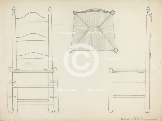 Study for Drawing of Chair, 1935/1942. Creator: Unknown.