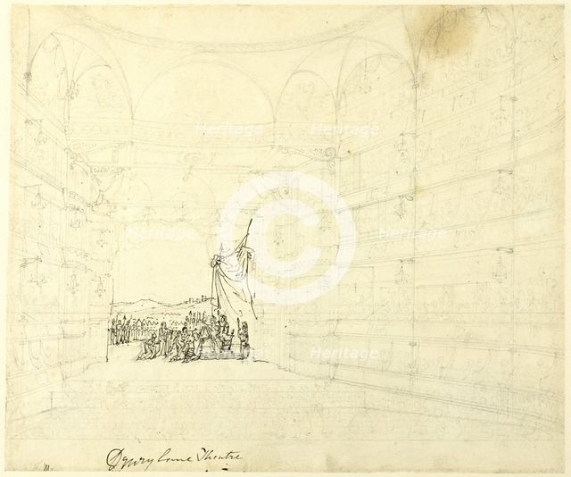 Study for Drurylane Theater, from Microcosm of London, c. 1808. Creator: Augustus Charles Pugin.