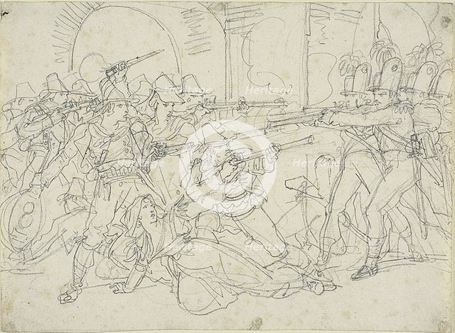 Study for Events of the Life of Massaroni, an Italian Bandit, 1823. Creator: Bartolomeo Pinelli.