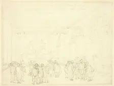 Study for Excise Office, Broad Street, from Microcosm of London, c. 1810. Creator: Augustus Charles Pugin