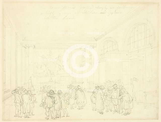 Study for Excise Office, Broad Street, from Microcosm of London, c. 1810. Creator: Augustus Charles Pugin.