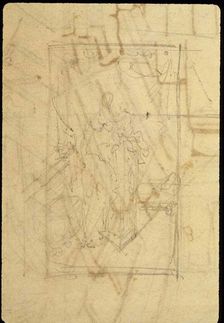 Study for Exhibition Room, Somerset House, from Microcosm of London (recto); Sketch..., 1807. Creator: Augustus Charles Pugin