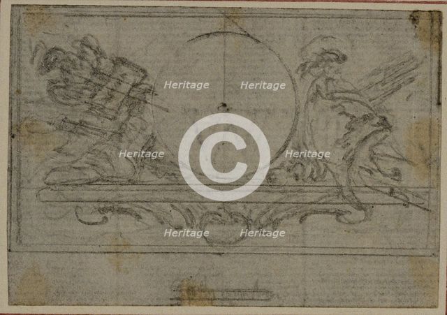 Study for En Tête Vignette in Tacitus "Tibère, ou Les Six Premiers Livres des Annales"..., c. 1768. Creator: Hubert Francois Gravelot.