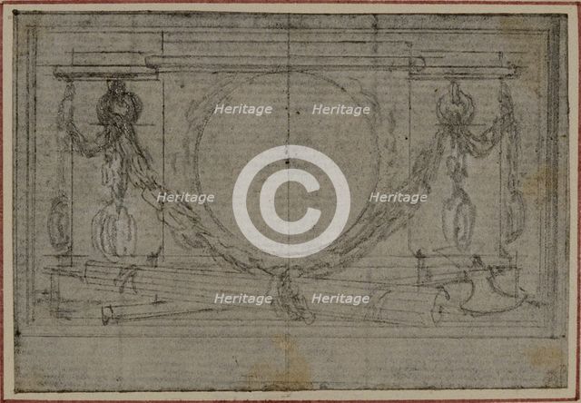 Study for En Tête Vignette in Tacitus "Tibère, ou Les Six Premiers Livres des Annales"..., c. 1768. Creator: Hubert Francois Gravelot.