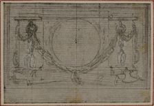 Study for En Tête Vignette in Tacitus "Tibère, ou Les Six Premiers Livres des Annales"..., c. 1768. Creator: Hubert Francois Gravelot