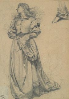 Study for female figure in engraved illustration to Amor Mundi, (c1865). Creator: Frederick Augustus Sandys