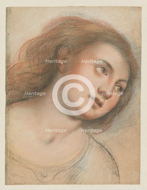 Study for Female Head (verso); Head of Christ (recto), 1635/40. Creator: Carlo Francesco Nuvolone.
