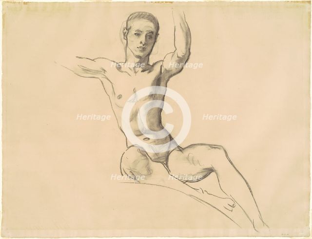 Study for Figure above "Music", 1919-1920. Creator: John Singer Sargent.