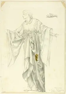 Study for Figure of Idleness - The Romaunt of the Rose, c. 1873-77. Creator: Sir Edward Coley Burne-Jones