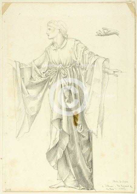 Study for Figure of 'Idleness - The Romaunt of the Rose, c. 1873-77. Creator: Sir Edward Coley Burne-Jones.