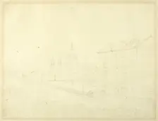 Study for Fire in London, from Microcosm of London, c. 1808. Creator: Augustus Charles Pugin