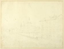 Study for Fire in London, from Microcosm of London, c. 1808. Creator: Augustus Charles Pugin