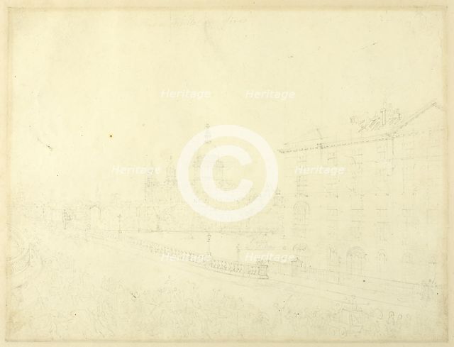 Study for Fire in London, from Microcosm of London, c. 1808. Creator: Augustus Charles Pugin.