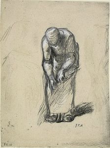 Study for Flax Pulling, c. 1852. Creator: Jean Francois Millet