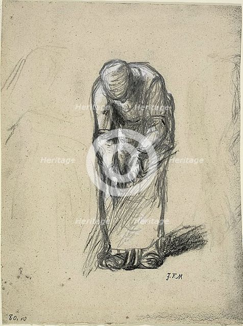 Study for Flax Pulling, c. 1852. Creator: Jean Francois Millet.