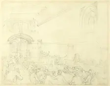 Study for Guild Hall, Examination of a Bankrupt Before His Creditors, c. 1808. Creator: Augustus Charles Pugin