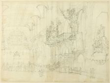 Study for Guild Hall, from Microcosm of London, c. 1808. Creator: Augustus Charles Pugin